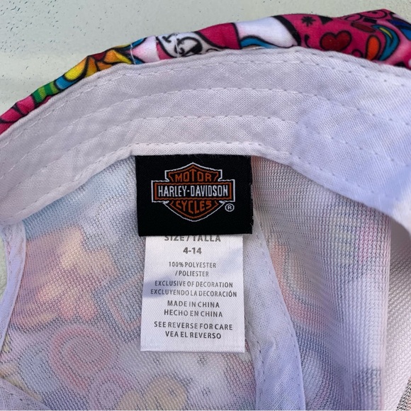 Harley-Davidson Girl’s Pink Glitter Sugar Skull and Butterflies Hat ~ 4-14 - Picture 7 of 9